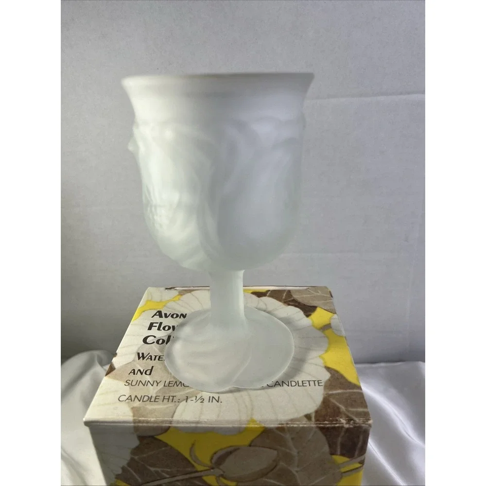 VTG AVON FLOWERFROST FROSTED WATER‎ GOBLET 6